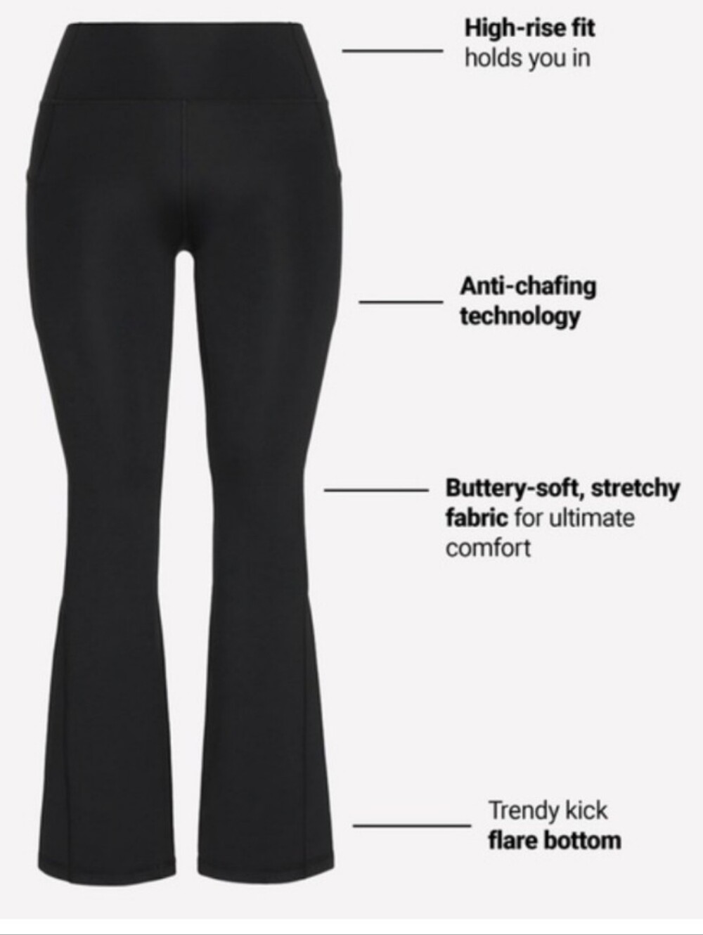 YITTY Black High-Rise Flare Pants